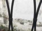 Arch Top Wrought Iron Glass Black Inlaid Double Tempered Technique Glass