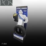 store currugated display stands for show tyre in the exhibition
