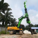 CE ISO Hydraulic Excavator Mounted Drill Rig , 14t pile drilling rig