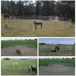 Hot Dipped Galvanized Livestock Fence Panels Easily Assembled 5 Rail Horse