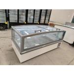 Large Window Glass Display Cabinet Supermarket Island Freezer With Internal