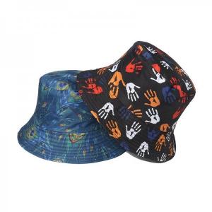 Wholesale 2022 New Palm Feather Print Double Bucket Hat from china suppliers