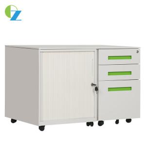 China Cold Rolling Steel Office Tambour Door Cabinet 3 Drawers Mobile Pedestal Cabinet on sale