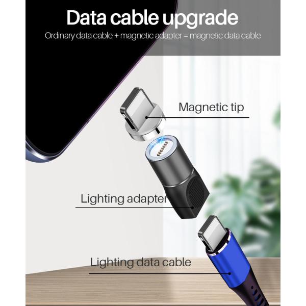 2.4A Magnetic OTG Cable Data Sync Transfer Durable 3 In 1 OTG Adapter