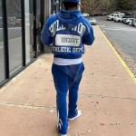 Custom Streetwear Vintage Cropped Zip Hoodie and Sweatpants Set with Towel