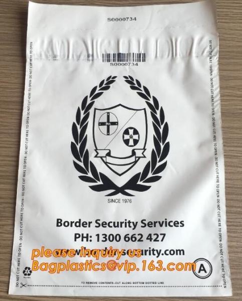 money locking security bag courier plastic bag, plastic self adhesive evidence