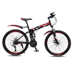 Wholesale Full Suspension Carbon Steel Foldable Mountain Bicycles For Adults with 21 Speed Gears and Aluminum Alloy Rim Material from china suppliers