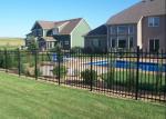 CE PVC Coated Flat Top Iron Fence , 4ft High Outdoor Pool Fence