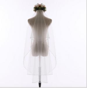 China Factory direct wholesale bridal veil short double light yarn soft fingertip wedding veil with hair comb   on sale