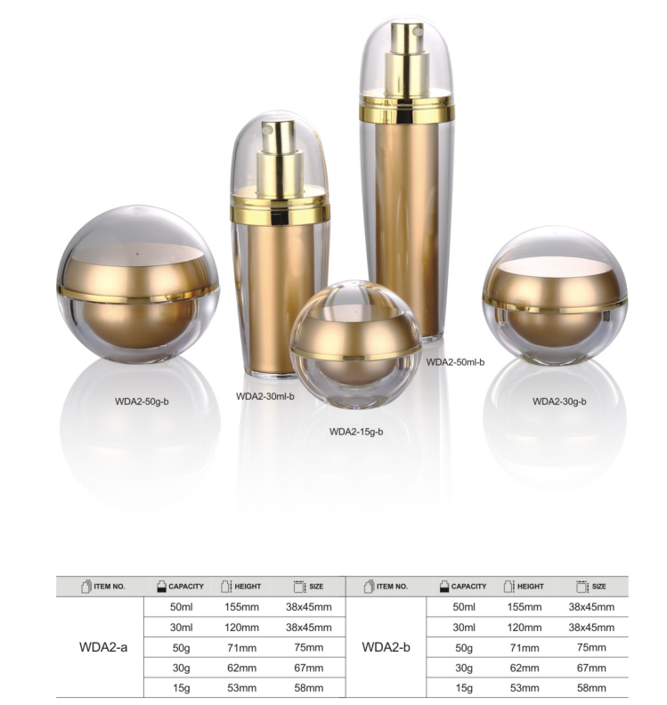 SCREW CAP Ball Shape PMMA Cream Jar 15g 30g 50g For Facial Lotion