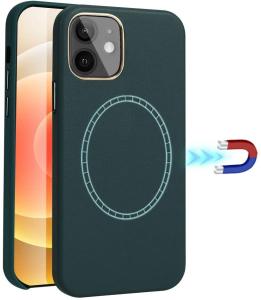 Wholesale Full Protective Liquid Silicone iPhone 12 Case Built in Magnetic Ring (Supports MagSafe Wireless Charging) (Green) from china suppliers