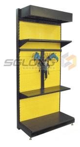 Wholesale Lighting Box Header Supermarket Display Racks , Metal Shop Shelving Perforated Back from china suppliers