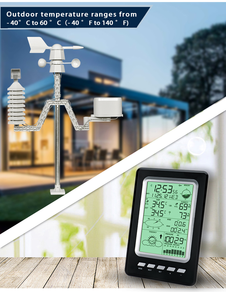 Get Accurate Readings With Our Wireless Indoor And Outdoor Household Weather Station