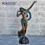 Customized garden decoration, life-size metal brass statue of a beautiful woman