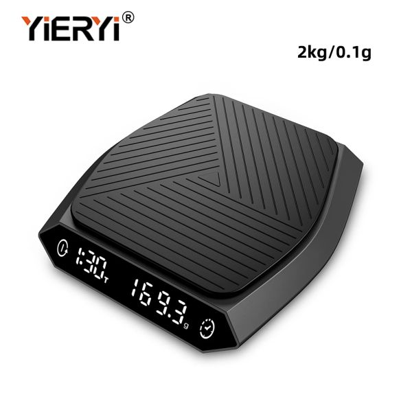 Digital kitchen scale front view showing LED display and tempered glass surface