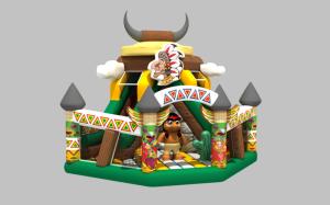 Wholesale Small Commercial Inflatable Dry Slide For Kids With Fence Size 7x7x6.8m from china suppliers