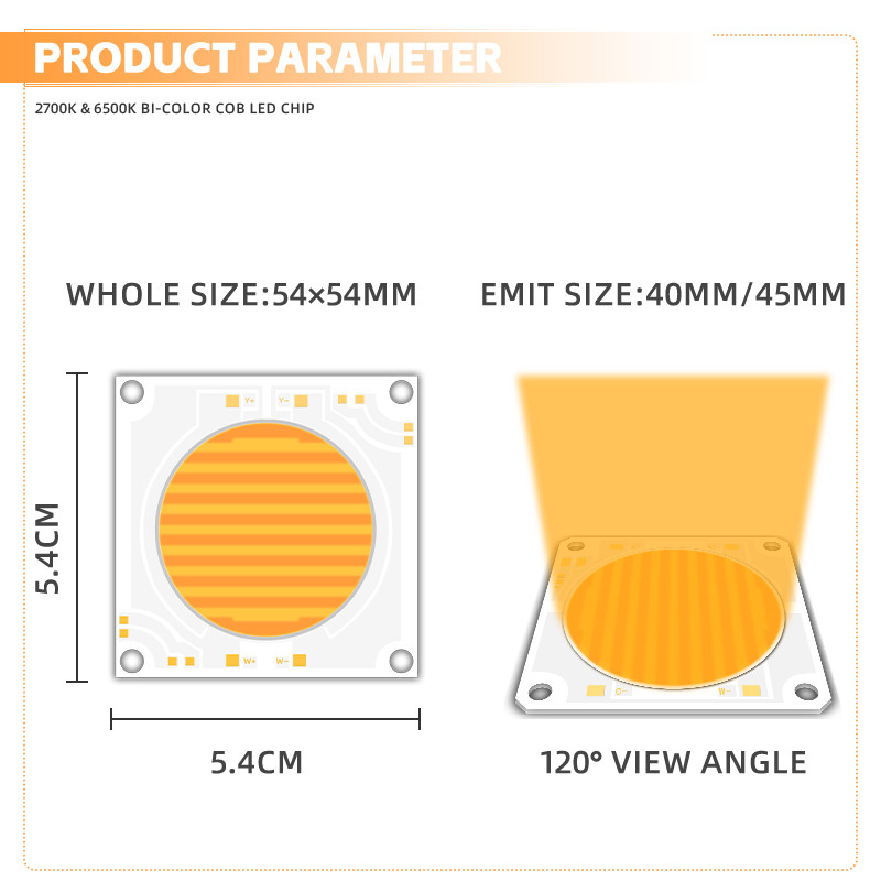 Bi-color 2700-6500K High CRI Ra>95 LED COB CHIP High Power 150W+150W 200W+200W for Photography light Video Light