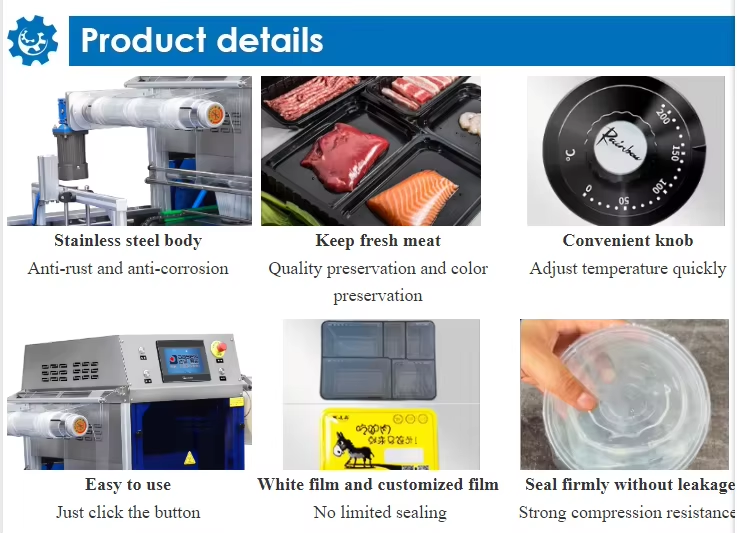 Factory Supply Fully Automatic Airflow Displacement Chain Plastic Tray Sealer DQ630AT-E High Quality Tray Sealer