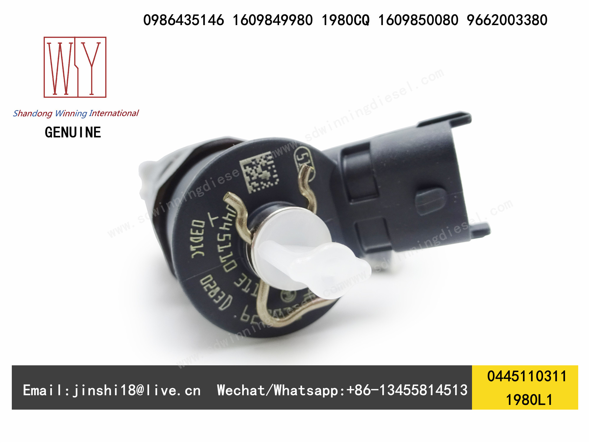 BOSCH GENUINE AND BRAND NEW DIESEL COMMON RAIL FUEL INJECTOR 0445110311 0986435146 1980L1 1609849980 1980CQ 9662003380