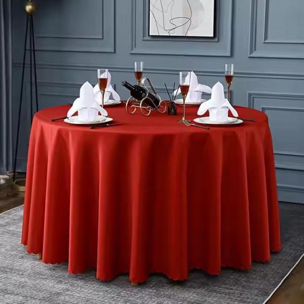 Waterproof Round Table Covers Round Polyester Tablecloths For Restaurant
