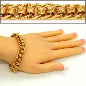China Big size thick chain Trendy jewelry Men & Womans bracelet Bangle 18K Real Gold Plated Lin on sale