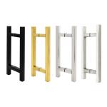 Matt Black L-Shaped Bathroom Glass Door Handle for Shower Made of Stainless