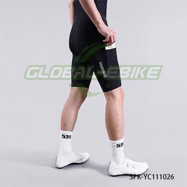 Mens Black Cycling Pants with Elastic Waistband and Trouser Pad for Mountain