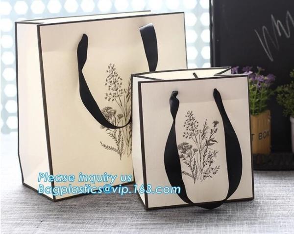 Flat Paper Handle Eco Friendly Retail Packaging Paper Carrier Bag Personalizatio