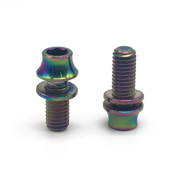 China Supplier M5X16 18 20mm Conical Head Srews Titanium Bolts With Washer For