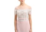 Elegant Short Sleeve Light Pink European Style Evening Dresses Straight Skirt