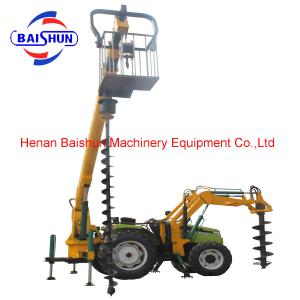 Wholesale Factory supply tractor mounted pole erection machine Auger Pile Rig Machine from china suppliers