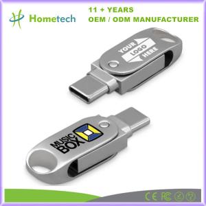 Wholesale Shockproof Dual USB-C USB-A Capless Flash Drive 3.0 Silver Customized from china suppliers