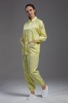 Yellow Unisex Clean Room Garments Anti Static With Straight Open Buttons