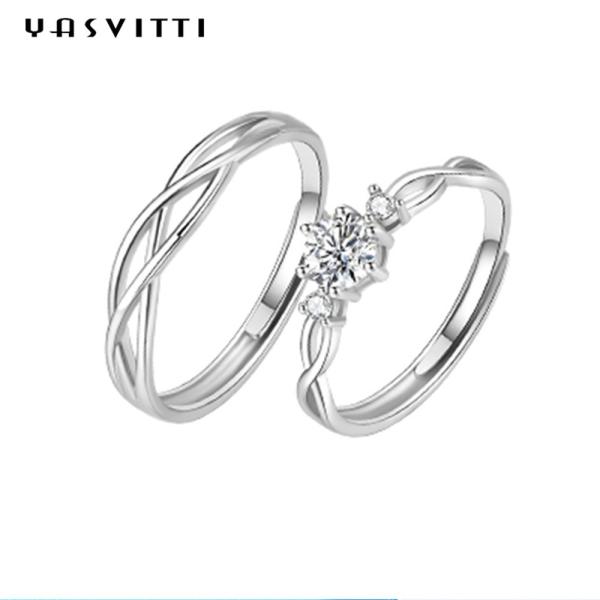0.21cm 0.071oz Sterling Silver Jewelry Rings ODM Rhinestone Zircon Engagement