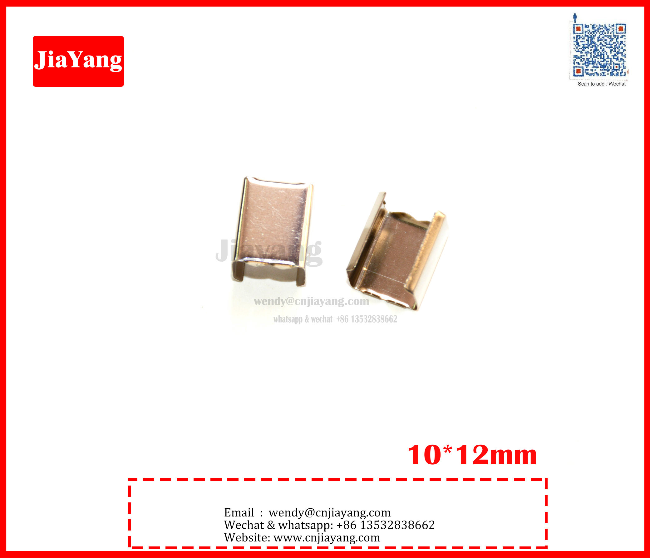 Jiayang 6X11 iron cheap metal crimps for lanyard for sale
