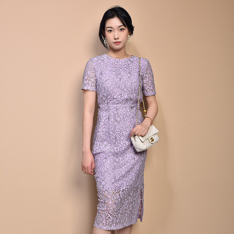 Concept Club 65% Nylon 35% Cotton Office Ladies Knitted Short Sleeve Dress