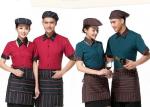 Cool Restaurant Staff Clothing Ribbed Cuff Splicing With Nice Shirt And Pants