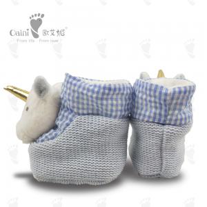 Wholesale Safty Soft Infant Warm Shoes Blue Cute Unicorn Shoes Plush Animal from china suppliers