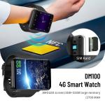 DM100 Smartwatch Sim Card 4G Camera GPS WIFI Smart Watch 500MP HD Camera Battery