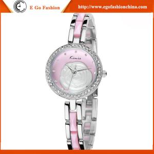 Wholesale KM20 Fashion Women Bracelet Bangle Stainless Steel Crystal Dial Quartz Analog Wrist Watch from china suppliers