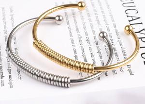 Wholesale Fashion stainless steel 18K gold spring bracelet female jewelry silver elastic bracelet accessories wholesale from china suppliers