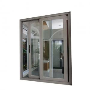 China Tinted Glass Window Tempered Glass Section Aluminum Frame Sliding Glass Window on sale