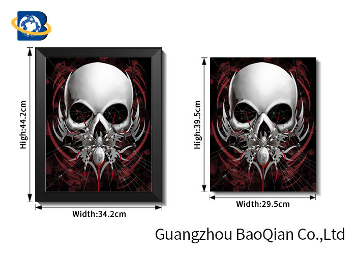 Lenticular 3d Stereograph Printing With Scary Skull , 3d Home Decor Wallpaper