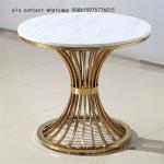 Metal plated stainless steel marble table simple coffee round table
