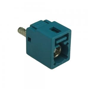 China FAKRA Z Type Connector Straight Type Coaxial WaterBlue PCB Connector on sale
