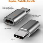 Plug and Play Metal Shell Micro USB Female to Type C Male OTG Converter Adapter