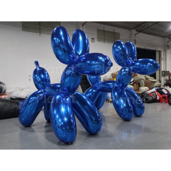 Giant Cute Chrome Inflatable Shiny Dog Mirror Balloon Dog