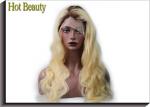 Swiss Lace 24 Inch Human Hair Wigs For Black Women / Curly Body Wave