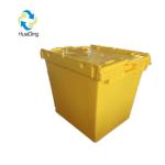 Big blue shipping box attached lid storage container wholesale Plastic Tote