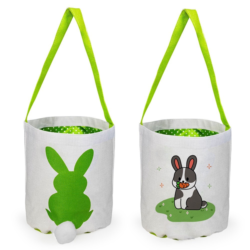 Custom Blank Linen Sublimation Easter Bunny Bag For Sublimation Photo Printing